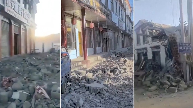 Reportan 95 fallecidos tras fuerte sismo que sacudió la región china del Tíbet