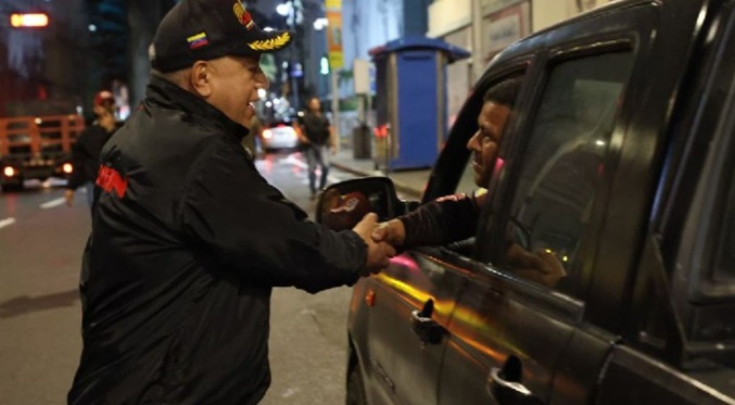 Diosdado Cabello supervisa despliegue de seguridad en el centro de Caracas