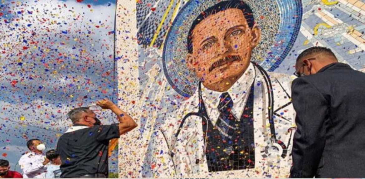 Muestran el mural más grande del mundo en honor a José Gregorio Hernández