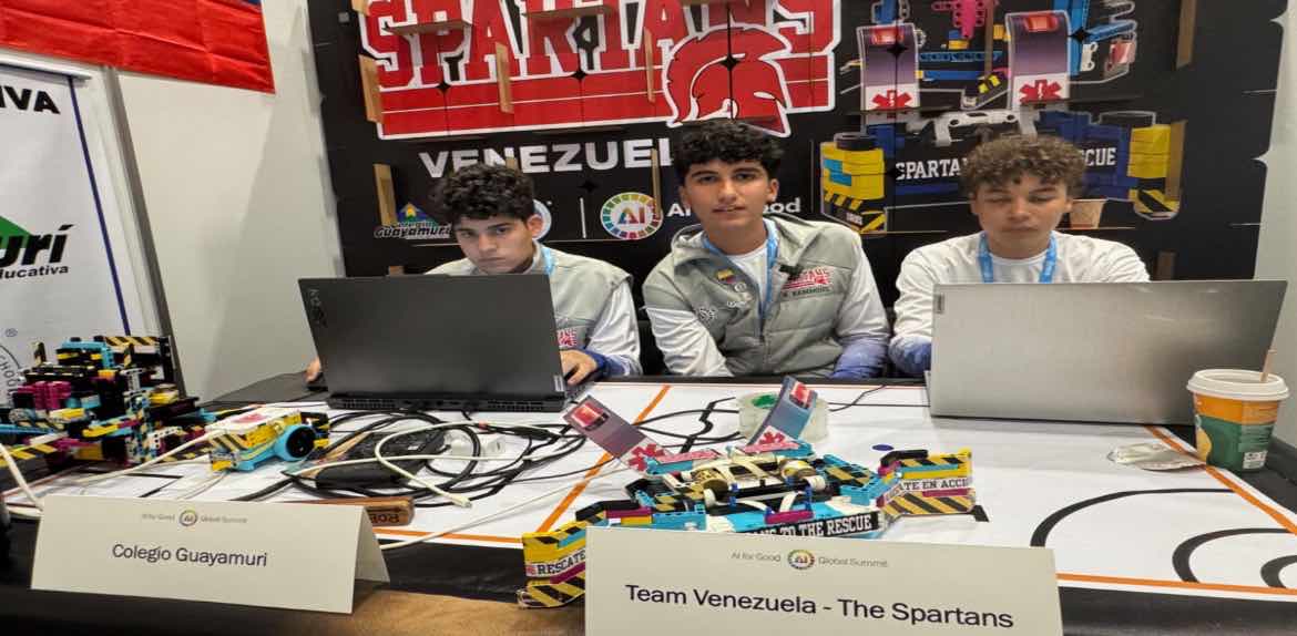 Venezolanos brillan en Suiza: Adolescentes ganan concurso de robótica en cumbre global sobre IA