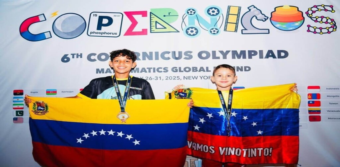 Niños venezolanos reciben medallas en olimpiada de matemáticas en Nueva York