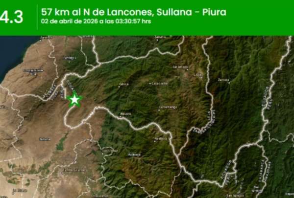 Sismo de magnitud 4,1-4,3 sacude la frontera entre Ecuador y Perú